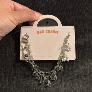 Anthropologie Silver Crystal Bag Charm